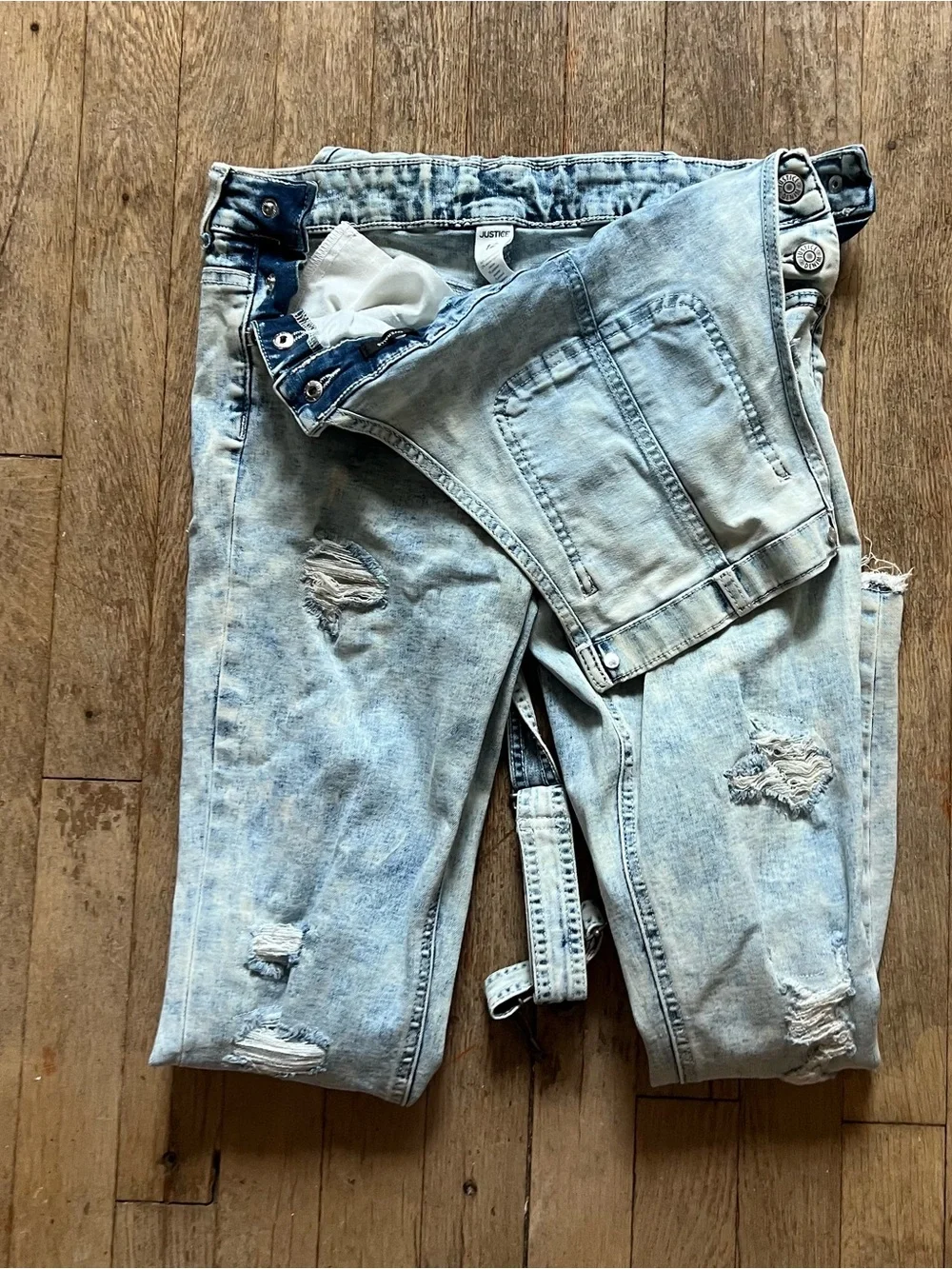 Justice Light Blue Washed Denim Shorts Sz 12